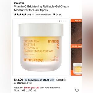 innisfree Green Tea Enzyme Brightening Cream